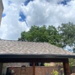 Black Seamless Gutters on Custom Covered Patio