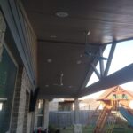 2 fans with Recessed Lighting