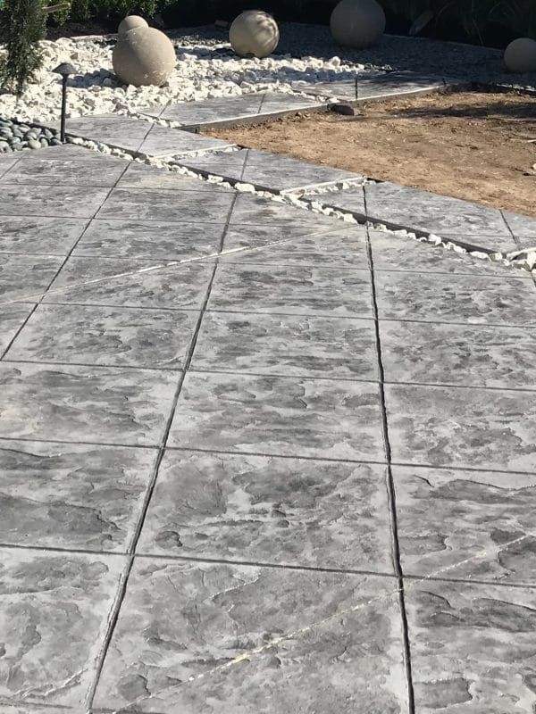 Gray Tile Stamped Concrete